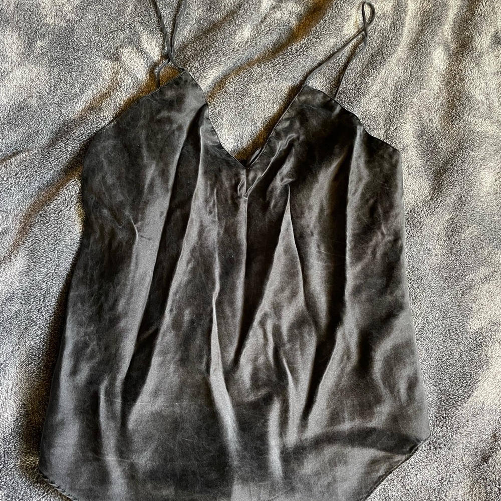 100% silk black spaghetti strap